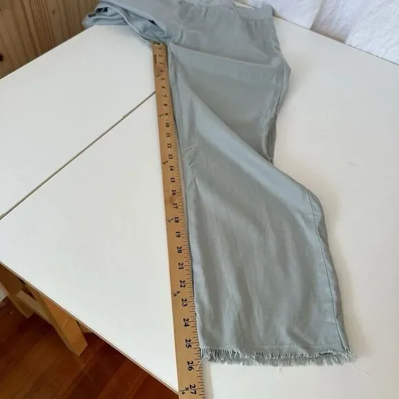 Wearables XCVI Sara Ankle Pants Pull On‎ Crop Raw Hem Elastic Waist M Mint Green - Picture 11 of 16